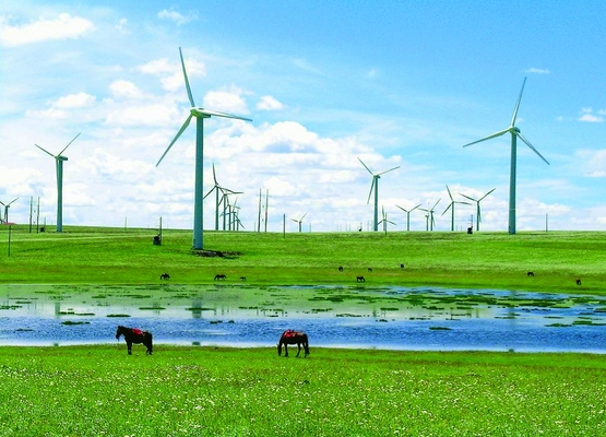 Torre de energias eólicas a pouca distância do mar Fabaricated baseado na exigência