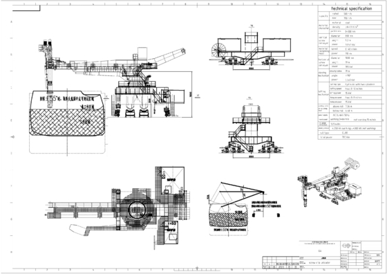 Descarregador de navio de parafuso móvel de aço carbono portuário 500 T/H - 1500 T/H