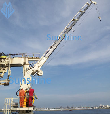 guindaste marinho do crescimento dobrável de 3t22m para a embarcação de apoio a pouca distância do mar a bordo