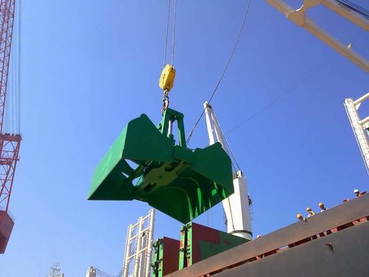 Cubeta hidráulica elétrica da garra da parte superior do medidor de 10 cubos para o descarregamento dos materiais de maioria