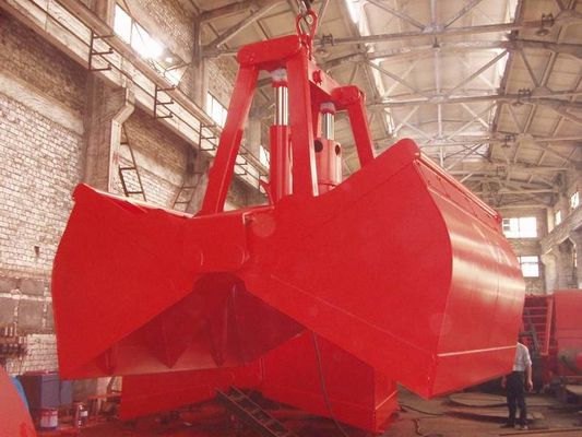 Cubeta hidráulica elétrica da garra da parte superior do medidor de 10 cubos para o descarregamento dos materiais de maioria