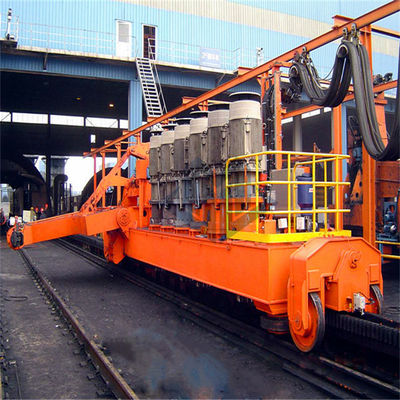 Carro de estrada de ferro que derruba o sistema giratório automático do descarregador da máquina para materiais de maioria