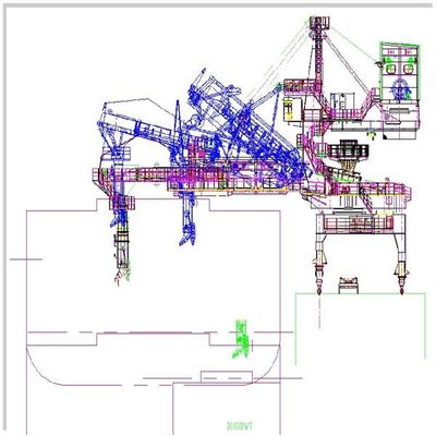 Tipo 2000 da correia da capacidade de Tph carregador do navio para carregar bens ensacados