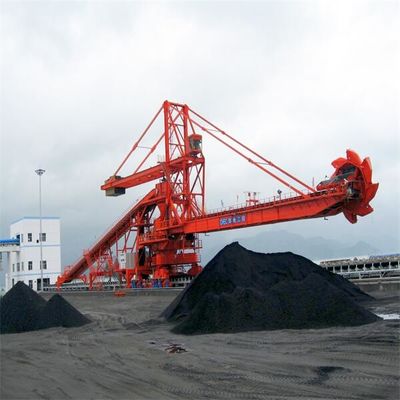 Sistema do empilhador e do Reclaimer da roda da cubeta para o curral longitudinal