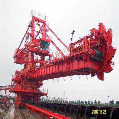Sistema do empilhador e do Reclaimer da roda da cubeta para o curral longitudinal