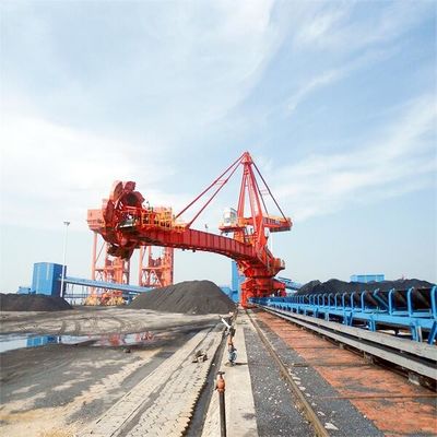 Sistema do empilhador e do Reclaimer da roda da cubeta para o curral longitudinal