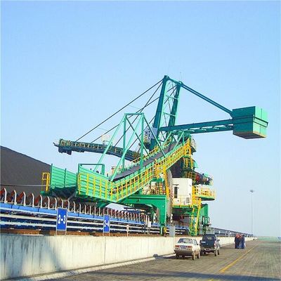 Sistema do empilhador e do Reclaimer da roda da cubeta para o curral longitudinal